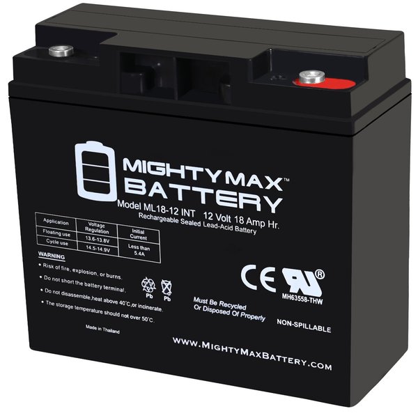 Mighty Max Battery 12V 18AH INT Replacement Battery for AGM SLA1116 MAX3943748